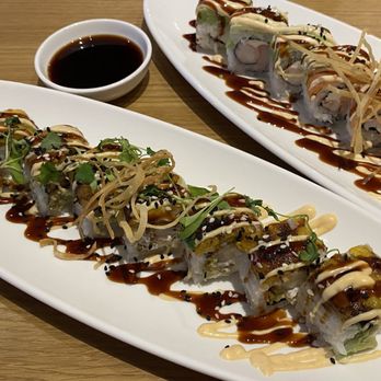 Grillers Puerto Rico - shrimp tempura dragon roll and the rainbow dragon - Latin American Near Me - Orlando, Florida Grillers Puerto Rico - shrimp tempura dragon roll and the rainbow dragon - Latin American Near Me - Orlando, Florida