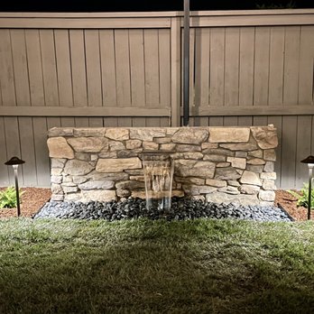 Rogers Landscape - a fountain in a backyard at night - Landscaping Near Me - Loomis, California Rogers Landscape - a fountain in a backyard at night - Landscaping Near Me - Loomis, California