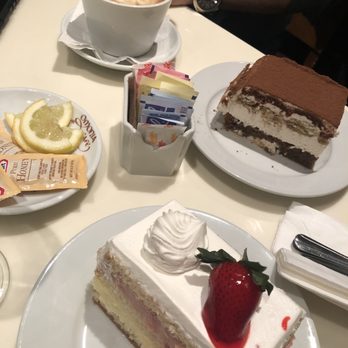Omonia Cafe - Tiramisu (top) Strawberry shortcake (bottom) - Bakeries Near Me - Brooklyn, New York