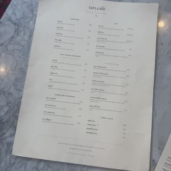 TARY Coffee - Beverage Menu - Coffee & Tea Near Me - Chicago, Illinois