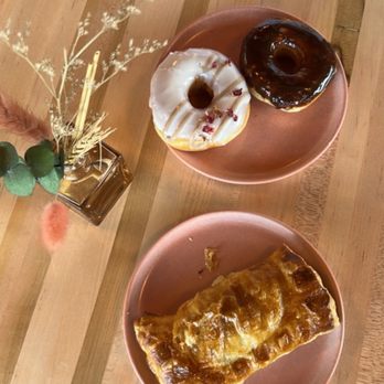 Coco's Donuts & Coffee Bar - Chocolate and horchata donut Egg and chorizo empanada! So good! - Donuts Near Me - Houston, Texas Coco's Donuts & Coffee Bar - Chocolate and horchata donut Egg and chorizo empanada! So good! - Donuts Near Me - Houston, Texas