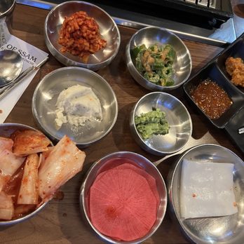 Origin Korean BBQ - The bahn chan as you are seated, I spilled the kimchee by accident... - Korean Near Me - Los Angeles, California Origin Korean BBQ - The bahn chan as you are seated, I spilled the kimchee by accident... - Korean Near Me - Los Angeles, California