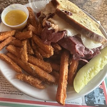 Joey's Place - Rueben sandwich with sweet potato fries - Bars Near Me - Tonawanda, New York Joey's Place - Rueben sandwich with sweet potato fries - Bars Near Me - Tonawanda, New York