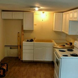 Ace Handyman Services - Kitchen cabinets I installed and the flooring I did