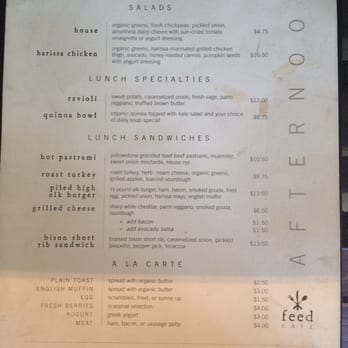 Feed Cafe - Here's the lunch menu at Feed Cafe in Bozeman - Breakfast & Brunch Near Me - Bozeman, Montana