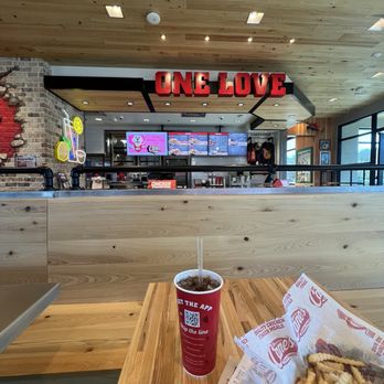 Raising Cane's - View from inside the restaurant - Chicken Shop Near Me - Gambrills, Maryland