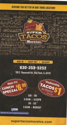 Menu photo 7 Super Taco Morelos Villa Park, IL Menu photo 7 Super Taco Morelos Villa Park, IL