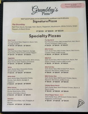 Menu photo 1 Grumbley’s Pizza Titusville, FL