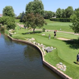 River with paddle boats and mini golf course River with paddle boats and mini golf course
