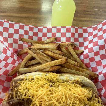 Just Dogs ATL - ANOTHER DELICIOUS CHILI CHEESE DOG served with fries and drink for less than $10.00!!! Cha-CHING!!! - Hot Dogs Near Me - McDonough, Georgia Just Dogs ATL - ANOTHER DELICIOUS CHILI CHEESE DOG served with fries and drink for less than $10.00!!! Cha-CHING!!! - Hot Dogs Near Me - McDonough, Georgia