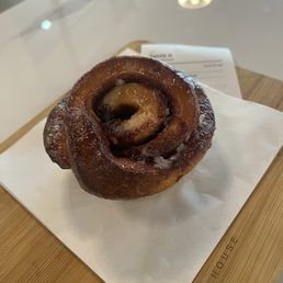 Cinnamon roll ($5.75): more like morning bun than cinnamon roll. Less sweet, almost no icing, more French pastry. Cinnamon roll ($5.75): more like morning bun than cinnamon roll. Less sweet, almost no icing, more French pastry.