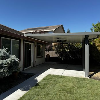 New Dawn Awning - Patio cover side view - Patio Coverings Near Me - Fair Oaks, California New Dawn Awning - Patio cover side view - Patio Coverings Near Me - Fair Oaks, California