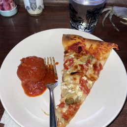 Mediterranean Pizza and meatballs