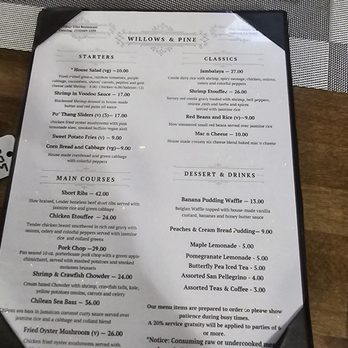 Willows & Pine - Menu - Cajun/Creole Near Me - Oakland, California