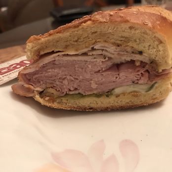 J&G's Delicatessen - Reheated "The Cuban". Note the thin slices of pork at the top and the rest is ham. - Delis Near Me - Seaford, New York J&G's Delicatessen - Reheated "The Cuban". Note the thin slices of pork at the top and the rest is ham. - Delis Near Me - Seaford, New York
