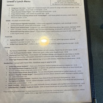 Lowell's Restaurant - Menu - American Near Me - Seattle, Washington Lowell's Restaurant - Menu - American Near Me - Seattle, Washington