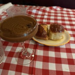 Dinner rolls and frozen espresso martini Dinner rolls and frozen espresso martini