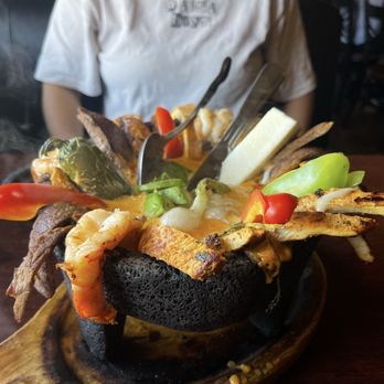 Taqueria Dos Compadres - 3 Meats Combo Molcajete - Mexican Near Me - Modesto, California Taqueria Dos Compadres - 3 Meats Combo Molcajete - Mexican Near Me - Modesto, California