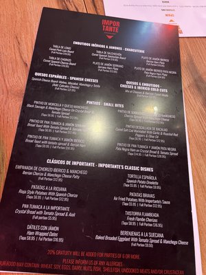 Menu photo 4 Importante Bodega Bar Richmond, VA