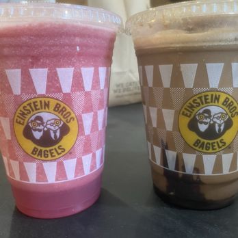Einstein Bros. Bagels - Cold Brew Shake and Strawberry Banana Smoothie - Breakfast & Brunch Near Me - Cypress, California
