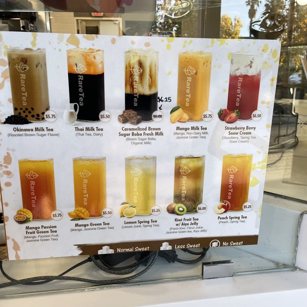 Rare Tea - Menu - Bubble Tea Near Me - Vacaville, California