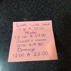 Rebel Wings - Horarios sucursal