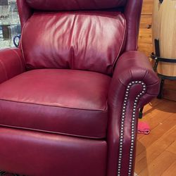 Kloter Farms - Red leather chair that lounges