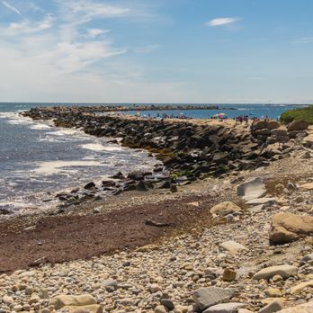 Camp Cronin - The jetty from the edge of the parking lot - Beaches Near Me - Narragansett, Rhode Island