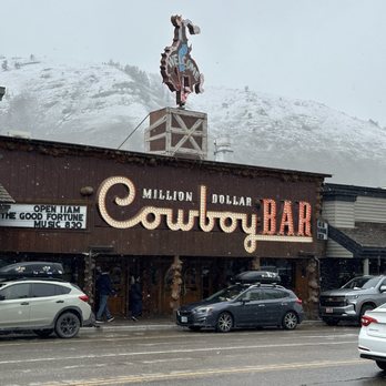 Million Dollar Cowboy Bar - Snowy day...end of May - Bars Near Me - Jackson, Wyoming Million Dollar Cowboy Bar - Snowy day...end of May - Bars Near Me - Jackson, Wyoming