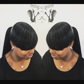 Trini Above The Rest - Ponytail with a swoop bang - Hair Salons Near Me - Brooklyn, New York Trini Above The Rest - Ponytail with a swoop bang - Hair Salons Near Me - Brooklyn, New York