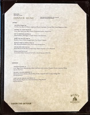 Menu photo 1 320 Guest Ranch Gallatin Gateway, MT