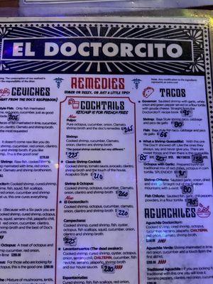 Menu photo 2 El Doctorcito Playa del Carmen, ROO