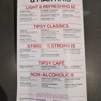 The Tipsy Fox - Cocktails menu - Pubs Near Me - Burlington, Ontario The Tipsy Fox - Cocktails menu - Pubs Near Me - Burlington, Ontario