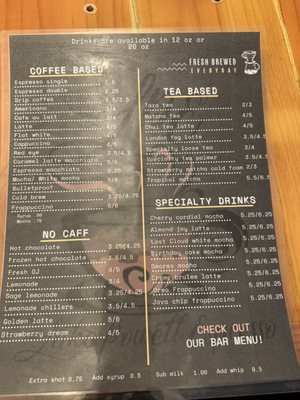 Menu photo 3 LP Espresso Page, AZ