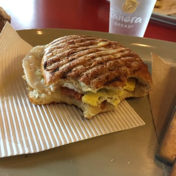 Panera Bread - Asiago bacon cheese breakfast sandwich $3.99. Not the best ever. - Sandwiches Near Me - Aventura, Florida