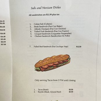 Vargas Cafe - a menu for a sandwich - Mexican Near Me - Cape Canaveral, Florida Vargas Cafe - a menu for a sandwich - Mexican Near Me - Cape Canaveral, Florida