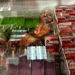 La Michoacana Ice Cream Bar - Another case with some fresh fruit cups and palentas.