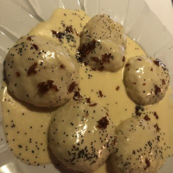 Marfil Bistro - Giant gnocchi filled with four cheese and Gorgonzola sauce. - Breakfast & Brunch Near Me - Doral, Florida Marfil Bistro - Giant gnocchi filled with four cheese and Gorgonzola sauce. - Breakfast & Brunch Near Me - Doral, Florida