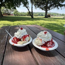 Strawberry shortcake & strawberry sundae