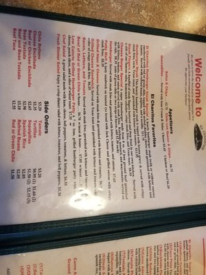 Menu photo 8 El Charritos Albuquerque, NM