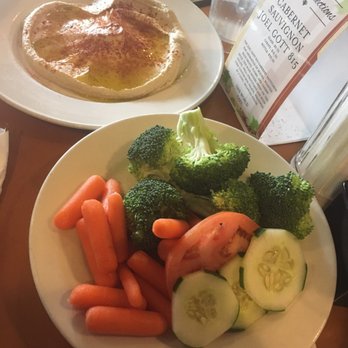 One World - Hummus with veggies and warm pita bread - New American Near Me - Peoria, Illinois One World - Hummus with veggies and warm pita bread - New American Near Me - Peoria, Illinois