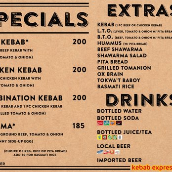 Kebab Express - MENU as of Oct 2019 - Persian/Iranian Near Me - Angeles City, PAM Kebab Express - MENU as of Oct 2019 - Persian/Iranian Near Me - Angeles City, PAM