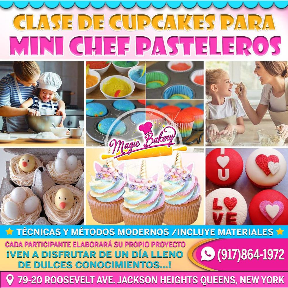 Magic Bakery - Flyer of cupcakes class for kids - Cooking Classes Near Me - Queens, New York Magic Bakery - Flyer of cupcakes class for kids - Cooking Classes Near Me - Queens, New York