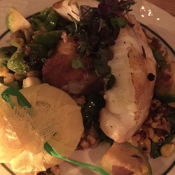 Bea - Chilean sea bass -buttered corn, Brussels spouts and red onion - Cocktail Bars Near Me - New York, New York