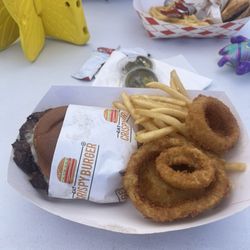 My bomb OG burger with a side of frings
