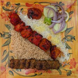Beef kubideh and tandoori chicken