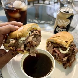 Tri Tip Sandwich with Au Jus. Tri Tip Sandwich with Au Jus.