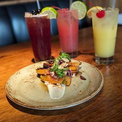 Carrot appetizer with sweet mocktails/cocktails