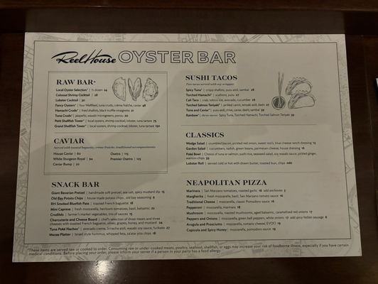 Menu photo 5 Reelhouse Oyster Bar Boston, MA