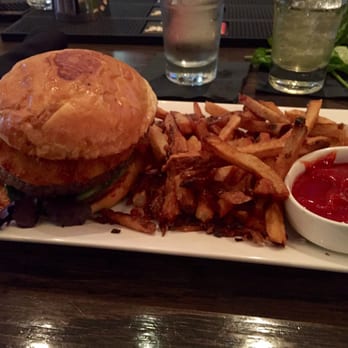 Prhyme - Bleu burger for happy hour - only $5.50 - Steakhouses Near Me - Tulsa, Oklahoma